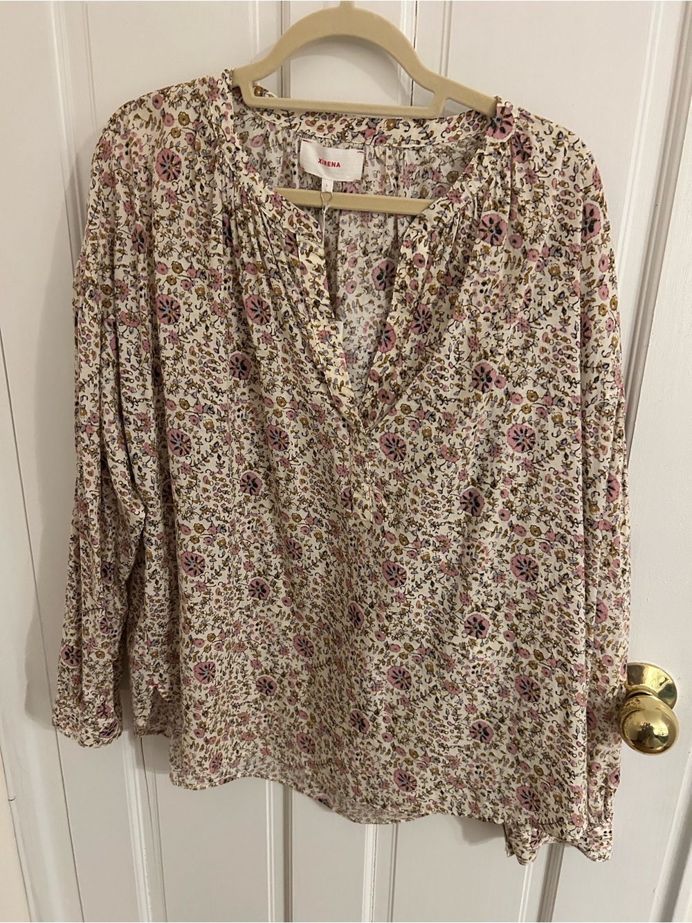 Xirena Pink Floral Peasant Blouse - Women's Top